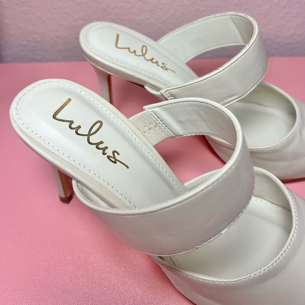 Faire Off White Pointed-Toe Mules by Lulus - Picture 8 of 11